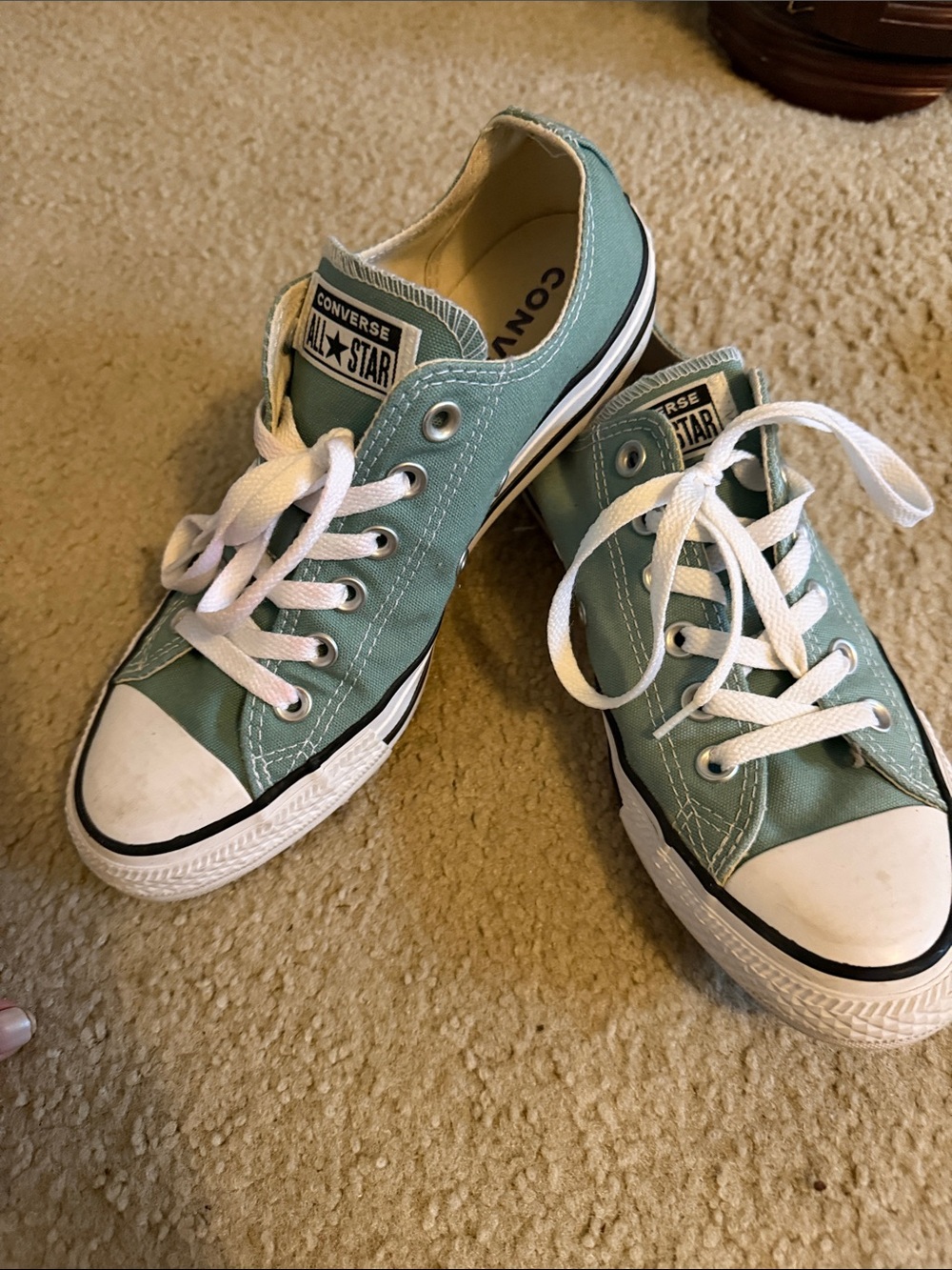Converse Womens Teal Low-Top Canvas Sneakers